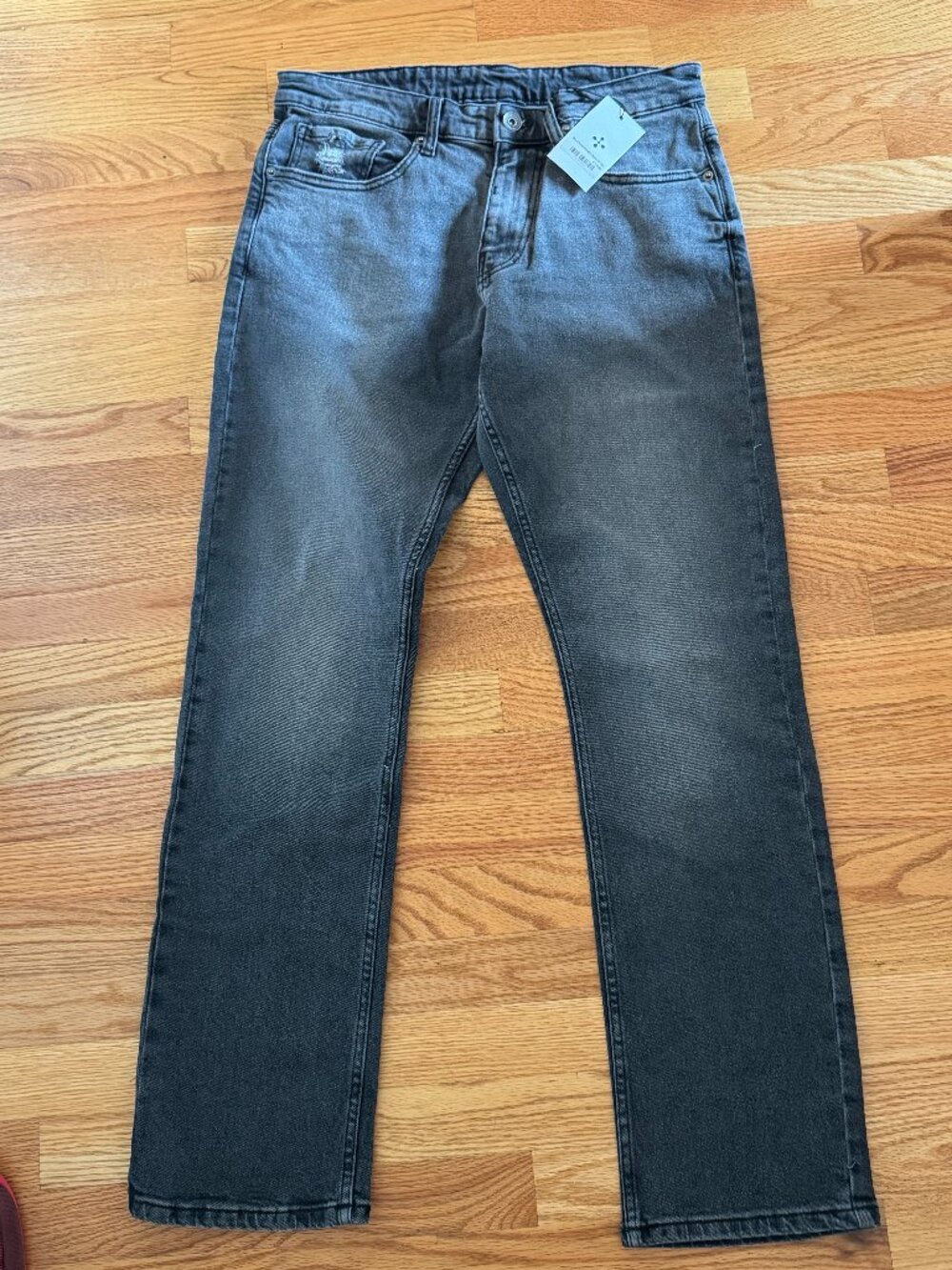 Black Scale Straight Leg Jeans